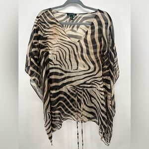 Ralph Lauren Zebra Print Sheer Top